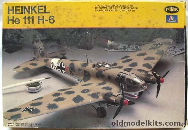 Testors 1/72 Heinkel He-111 H-6 - 1/KG 26 North Sea 1941-42 / 11/KG 53 Russian 1942-43 / 2/KG 26 Mediterranean Sea 1942-43, 866 plastic model kit